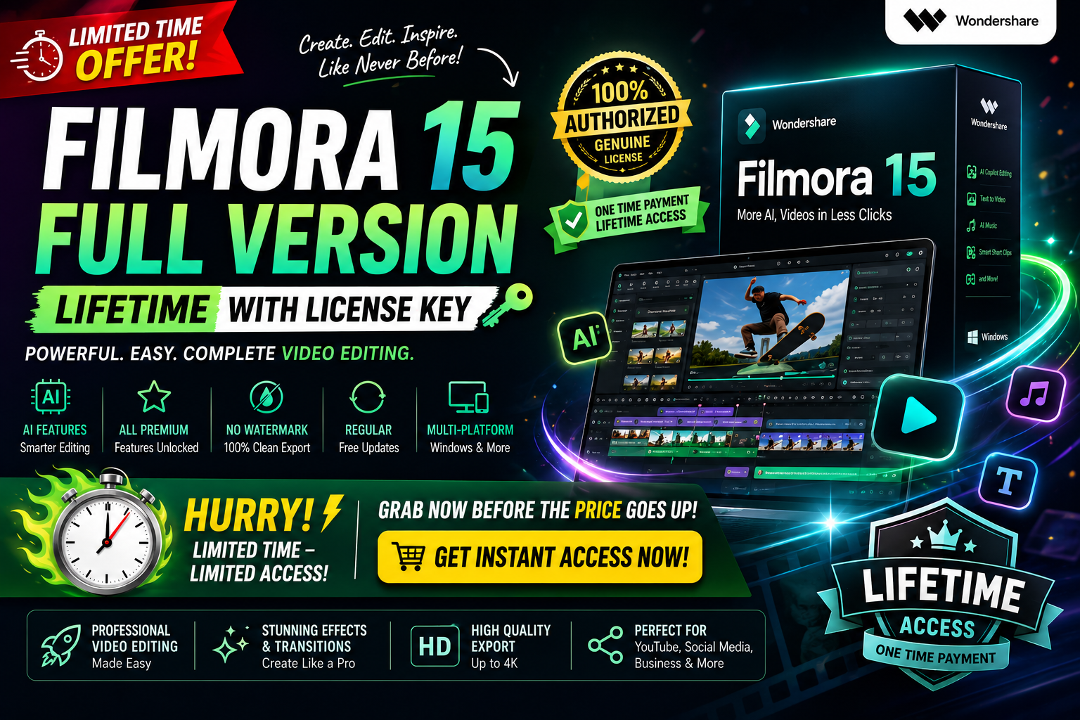 Wondershare Filmora 15 Mockup