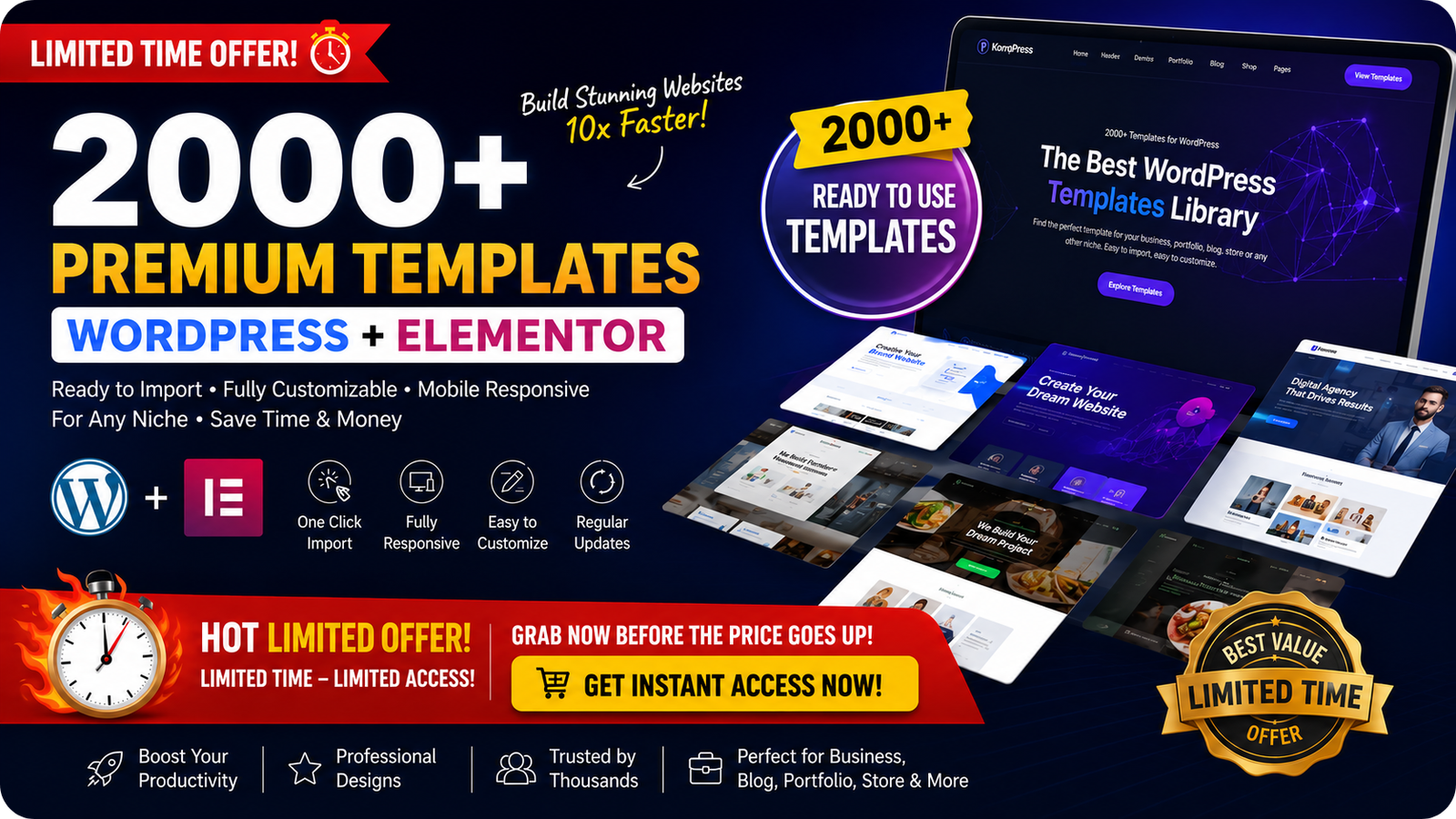 Premium WordPress Template Mockup